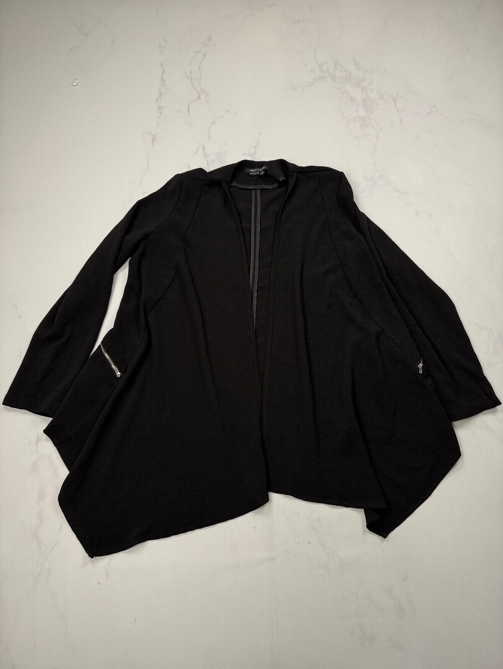 New Look Stretch Cardigan Black Modern Minimalist - Womens L